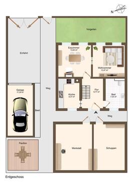 Foto - Einfamilienhaus zur Miete - 1.200,00 EUR Kaltmiete,