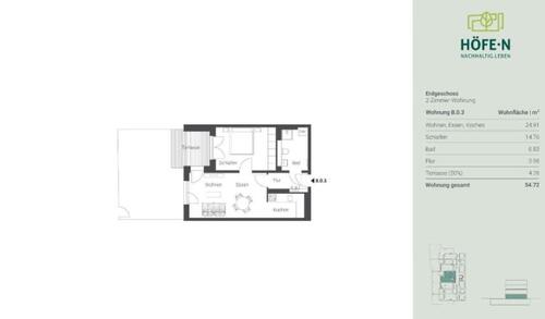 Foto - Erstbezug: EG 2-Zimmer-Wohnung inklusive Garten und Stellplatz