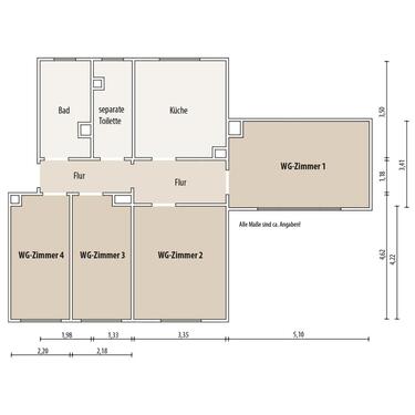 Foto - 1 Zimmer Etagenwohnung zur Miete in Gera