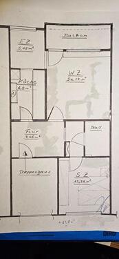 Foto - 60 qm Wohnung Parterre mit Balkon und Einbauküche, beheizt, 700 €
