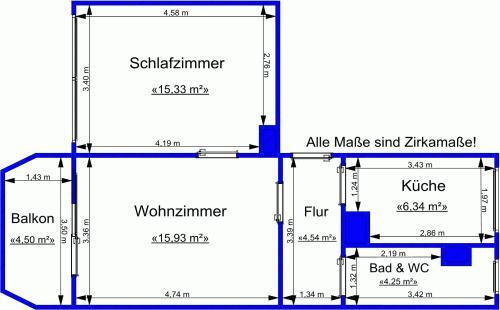 Foto - Etagenwohnung zur Miete in Gera