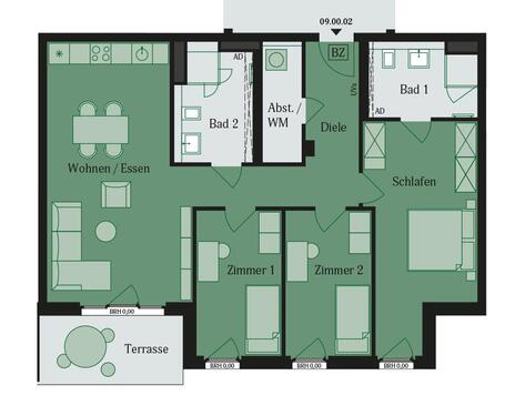 Foto - 4 Zimmer Erdgeschoßwohnung in Mühlheim am Main