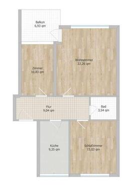 Foto - 3-Zimmer Wohnung mit Balkon und EBK zu vermieten