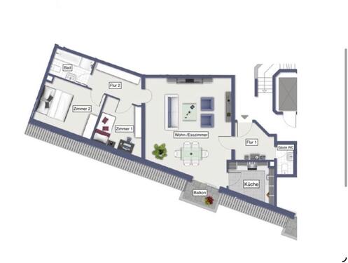 Foto - 3 Zimmer Dachgeschoßwohnung zur Miete in Siegburg