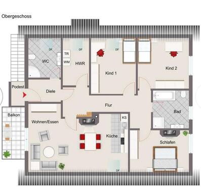 Foto - Moderne 4-Zimmer-Wohnung Teilmöbliert