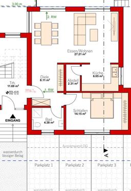 Foto - Erdgeschoßwohnung in Bad Friedrichshall zur Miete