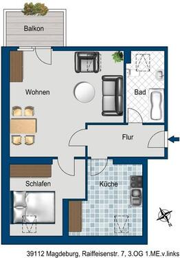 Foto - 2 Zimmer Etagenwohnung zur Miete in Magdeburg