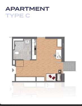 Foto - Wohnung Potsdam 35m - 900,00 EUR Kaltmiete, ca.  35,00 m²