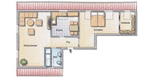 Foto - Vermiete 2,5 Zimmer DG Wohnung in Ruchsen