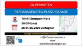 Foto - Tiefgaragenstellplatz Garage in Stuttgart Nord zu vermieten