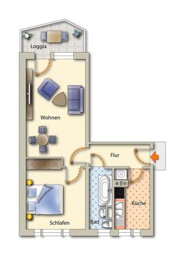 Foto - 2 Zimmer Etagenwohnung zur Miete in Freiberg