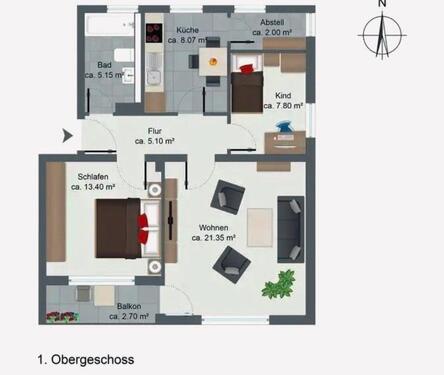 Foto - Attraktive 3-Zimmer-Wohnung mit Balkon und Stellplatz