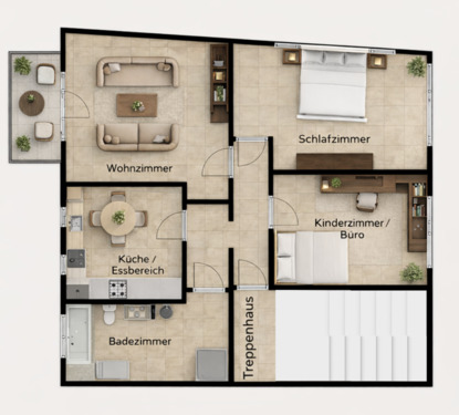 Foto - 3 Zimmer Etagenwohnung zur Miete in Wesel