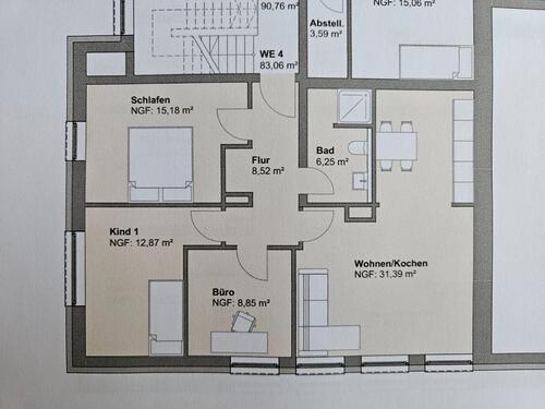 Foto - 4 ZKB ohne Balkon - 990,00&nbsp;EUR Kaltmiete, ca.&nbsp; 80,00&nbsp;m&sup2;