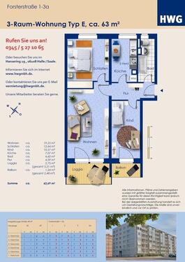 Foto - Etagenwohnung in Halle (Saale) zur Miete