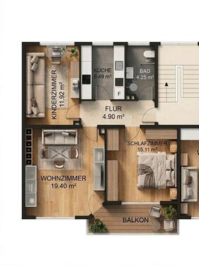 Foto - Kernsaniert & Provisionsfrei: 3-Zi. Wohnung mit Bonus-Anteil!