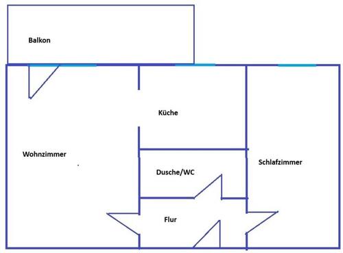 Foto - Große 2-Raumwohnung mit großem Balkon am nördlichen Stadtrand von Weimar