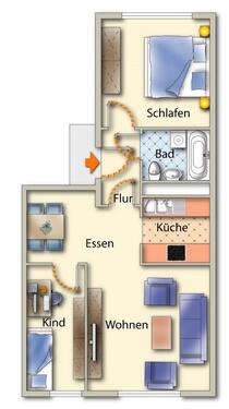 Foto - 3 Zimmer Etagenwohnung zur Miete in Freiberg