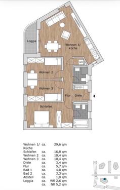 Foto - 4 Raum Wohnung mit top Küche Innenstadt Dresden