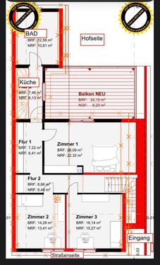 Foto - Hell sanierte 3 Zimmer Wohnung mit großem Balkon in ruhiger Lage