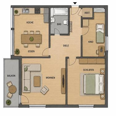 Foto - 3-Zimmer-Eigentumswohnung 76 m²