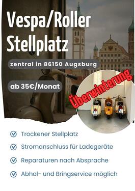 Foto - RollerVespaMotorrad Stellplatz in Augsburg – zentral!