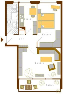 Foto - 2 Zimmer Etagenwohnung zur Miete in Schwedt (Oder)