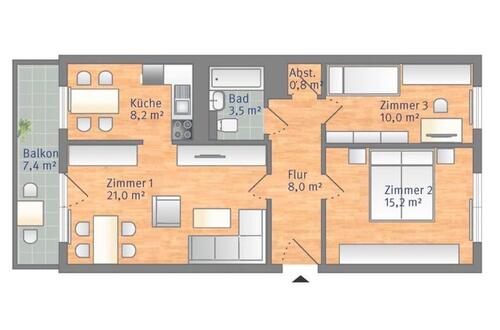 Foto - Nachmieter für 70qm Wohnung in Heider Nord