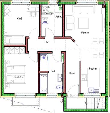 Foto - Attraktive 3-Zimmer-Wohnung mit Einbauküche in Altenheim