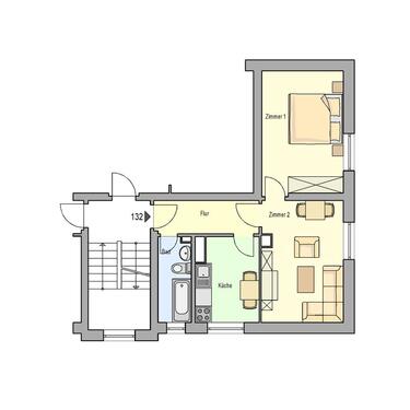 Foto - 2 Zimmer Etagenwohnung zur Miete in Schleiz