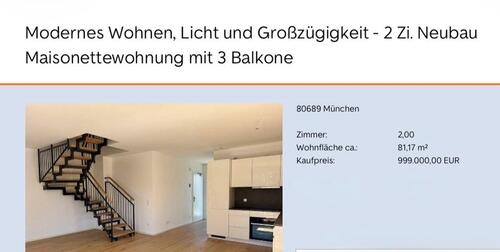 Foto - 2 Zi. Neubau Maisonettewohnung mit 3 Balkone - ohne Provision