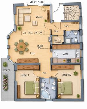 Foto - 3 Zimmer Erdgeschoßwohnung zur Miete in Friedrichshafen
