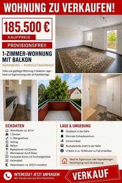 Foto - Nordring Nürnberg 1 Zimmer Wohnung zu verkaufen mit Mieter