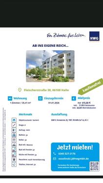 Foto - Nachmieter Fleischerstraße, 1Raum-Wohnung, Halle Saale