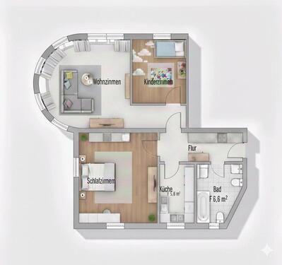 Foto - 3 Zimmer Etagenwohnung zur Miete in Zwickau