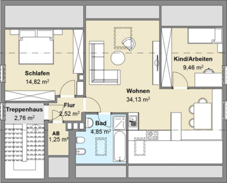 Foto - Großzügige 3,5 ZKB-Dachwohnung nach Umbau – Gudensberg-Dissen