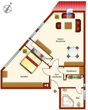 Foto - Sehr schöne und gut aufgeteilte renovierte 2,5 Zimmer Wohnung im Zentrum von Leonberg!