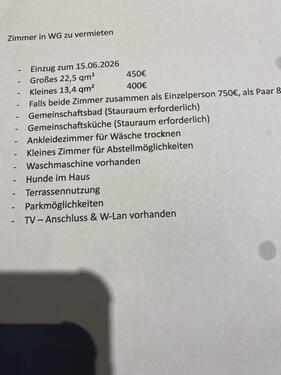 Foto - WG -Zimmer inklusive wasser und strom