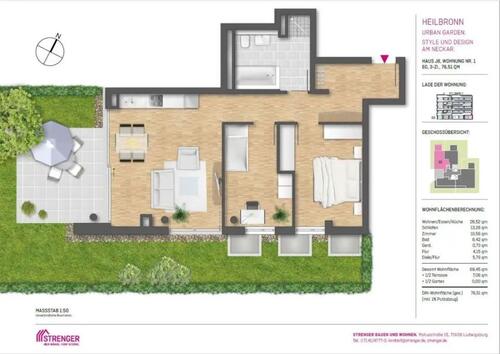 Foto - 3 Zimmer Erdgeschoßwohnung zur Miete in Heilbronn