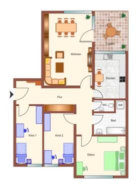 Foto - Gepflegte Wohnung mit 4 Zimmer und Balkon