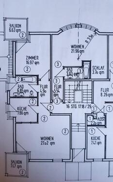 Foto - 2 Zi-Wohn. (Erweiterung zur 3 Zi-Wohnung (100 qm) möglich)