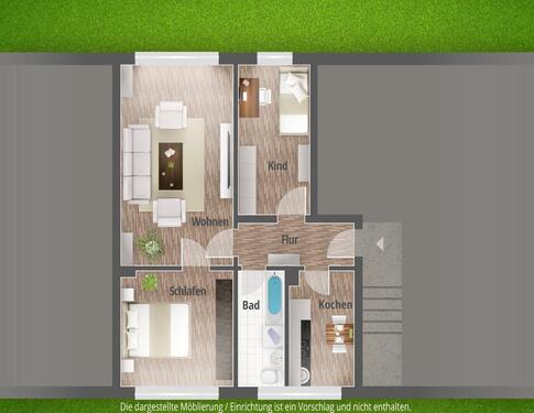 Foto - 3 Zimmer Etagenwohnung zur Miete in Röbel/Müritz