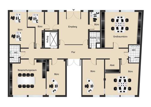 Foto - Ideal für Bürogemeinschaft: Top ausgestattetes Büro mit Aufzug, Designmöbeln & Stellplätzen – sofort bezugsbereit!