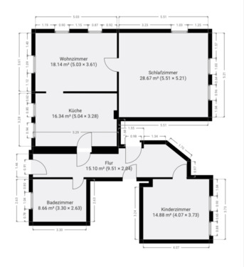 Foto - Mietwohnung 3 Zimmer, Küche, Bad