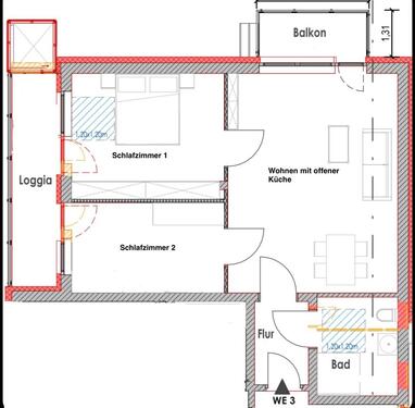 Foto - 3 Zimmer Wohnung Erstbezug nach Kernsanierung