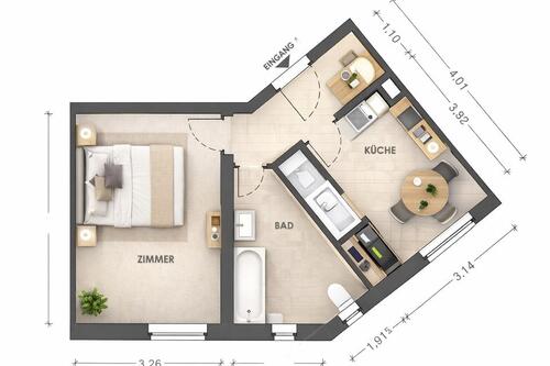 Foto - Erstbezug nach Kernsanierung – moderne 1-Zimmer Wohnung nahe MHH