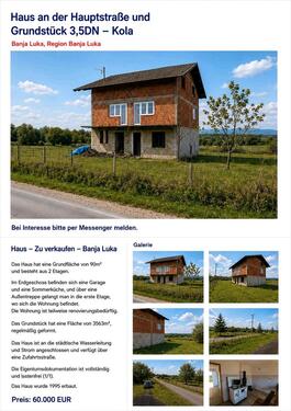 Foto - Haus in der Nähe von Banja Luka, Bosnien und Herzegowina