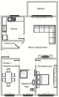 Foto - 3 Zimmer Etagenwohnung zur Miete in Bad Kreuznach