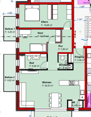 Foto - Moderne 3-Zimmer-Wohnung mit 3 Balkonen im Neubau (Ende 2021)