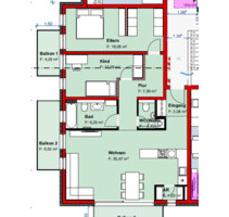 Moderne 3-Zimmer-Wohnung mit 3 Balkonen im Neubau (Ende 2021) - Bruchsal